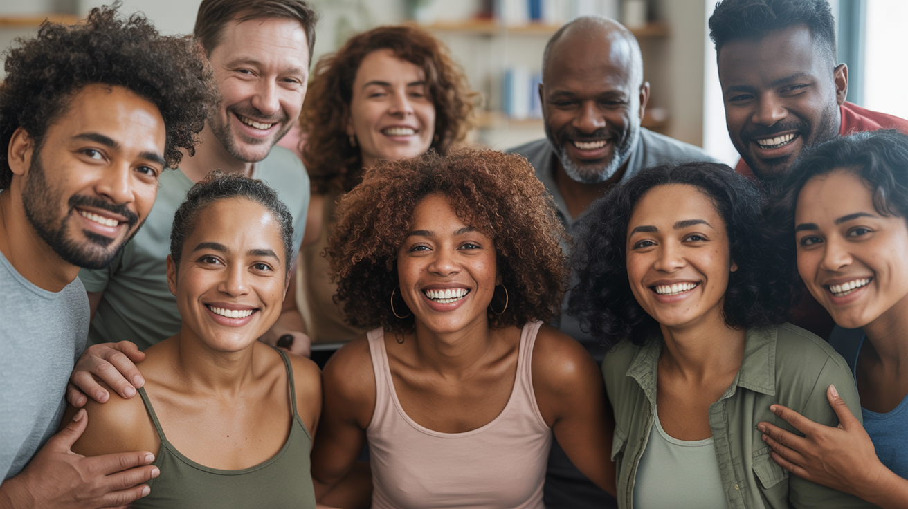 Diverse community coming together for health equity and wellness